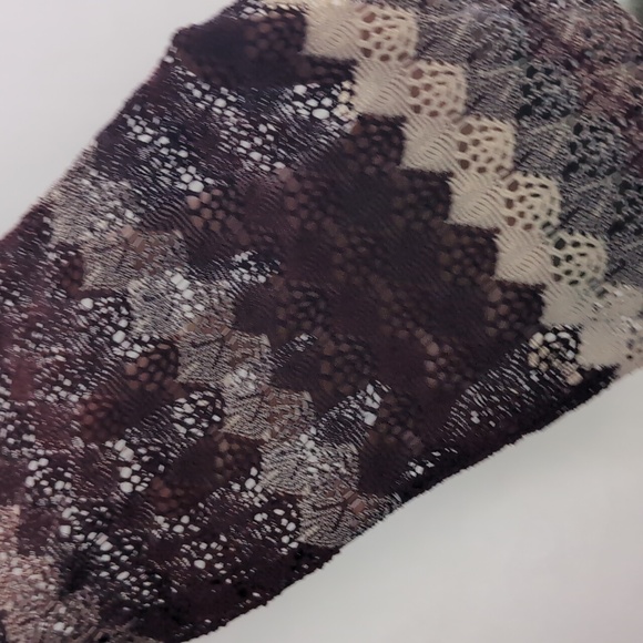 Studio One 14 Burgundy Crochet Dress 3/4 Sleeve Sheath - Picture 7 of 14